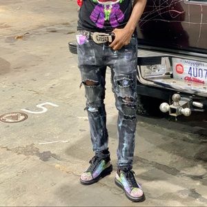 Mens distressed jeans